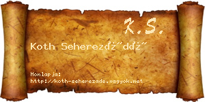 Koth Seherezádé névjegykártya